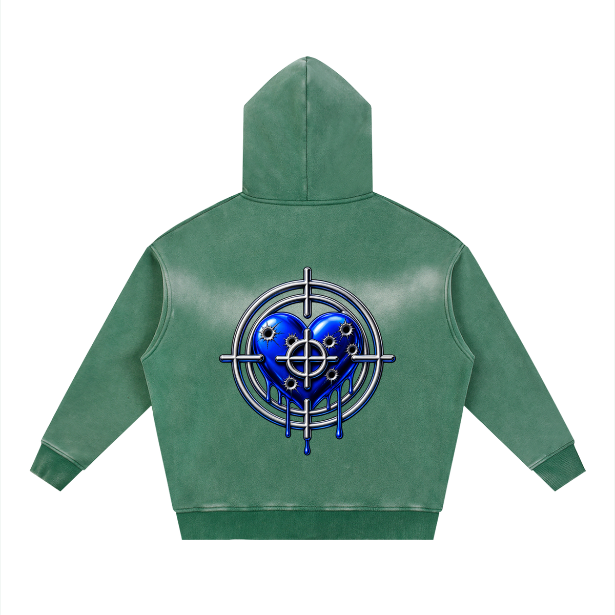 Sunfade Two-way Zipper Boxy Fleece Hoodie
