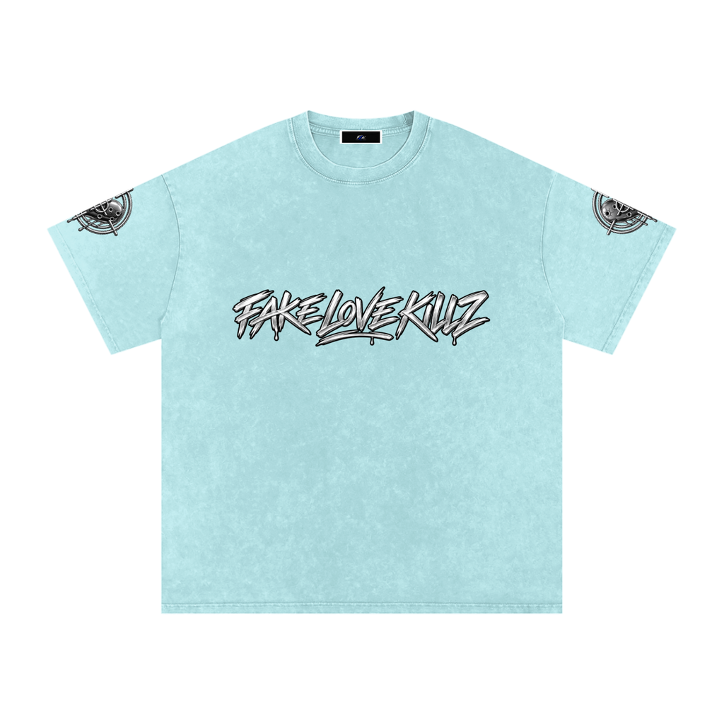 Snow Washed Oversized Cotton T-Shirt