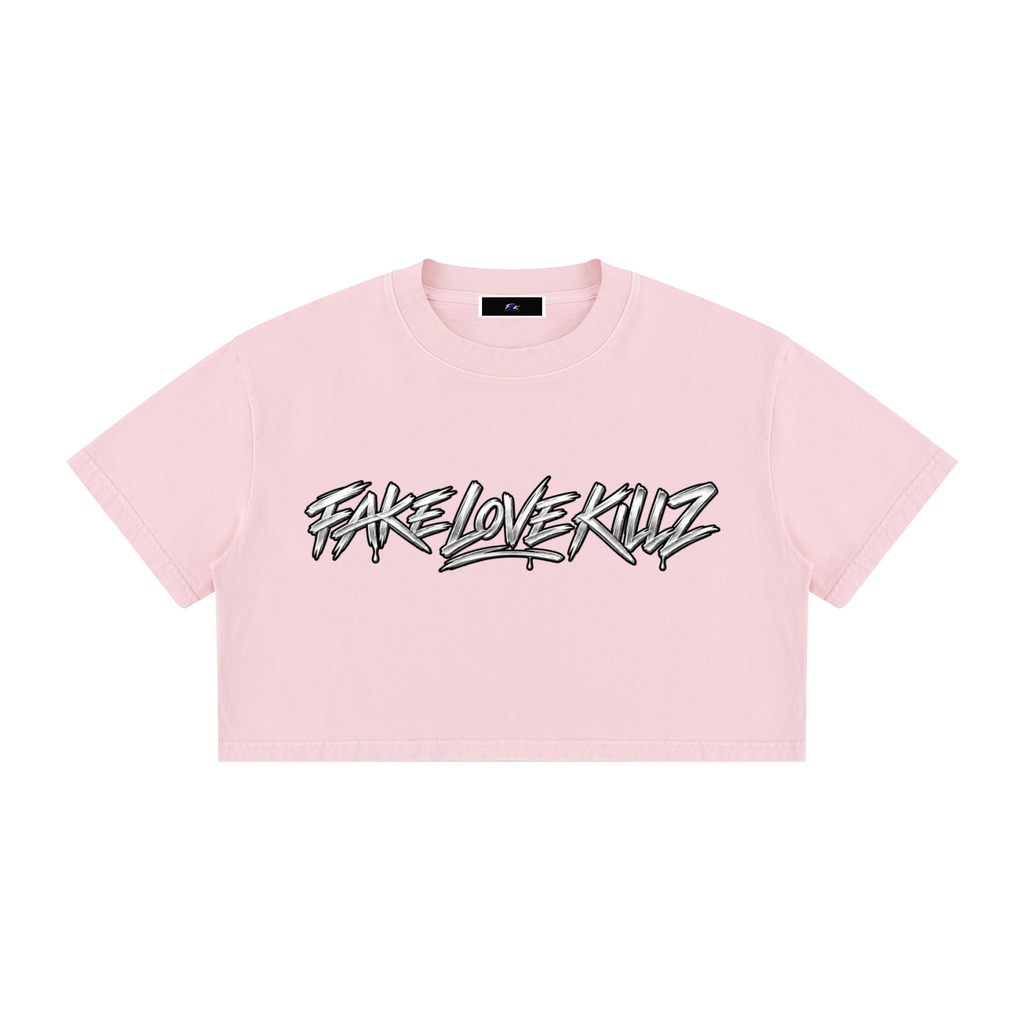 Women's Mineral Wash Cotton Crop T-Shirt