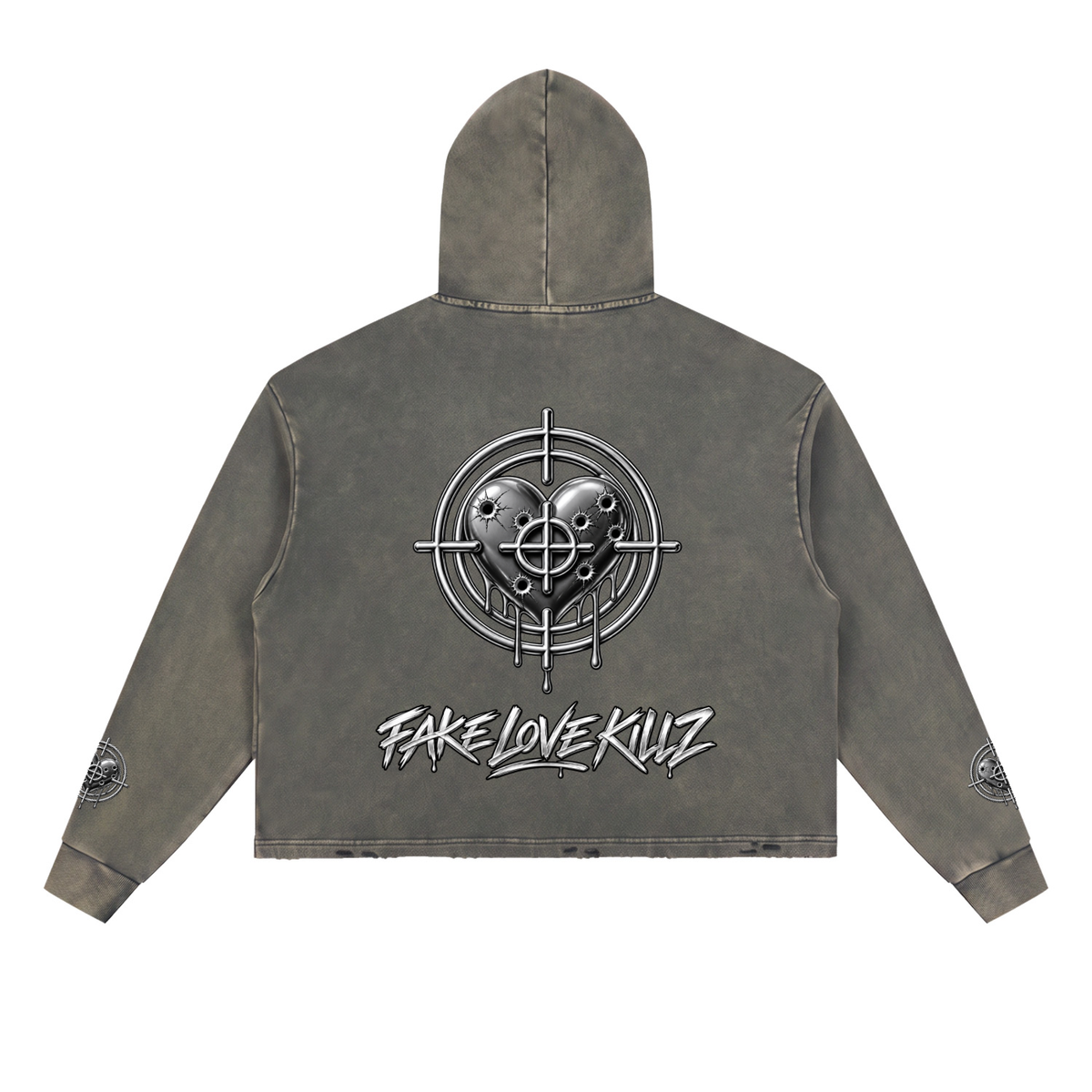 Vintage Washed Frayed-Hem Hoodie