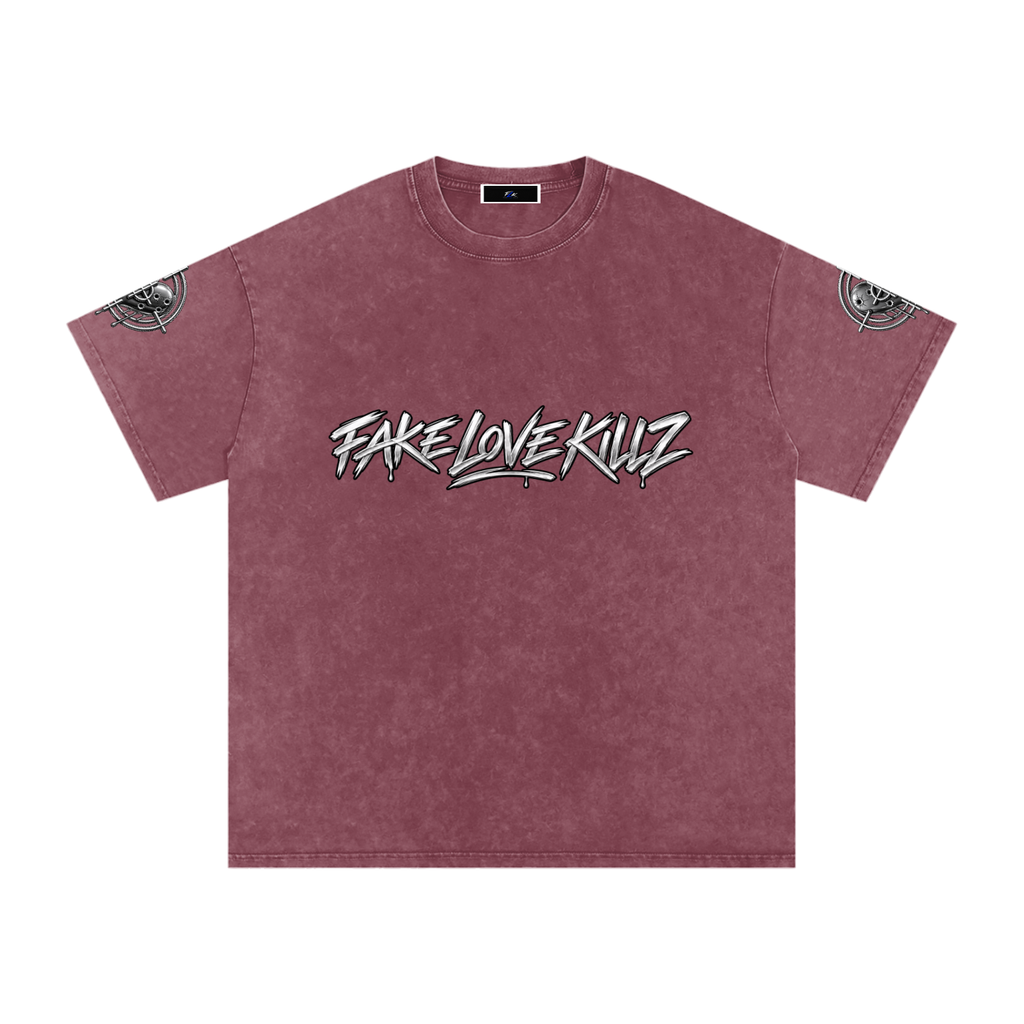 Snow Washed Oversized Cotton T-Shirt