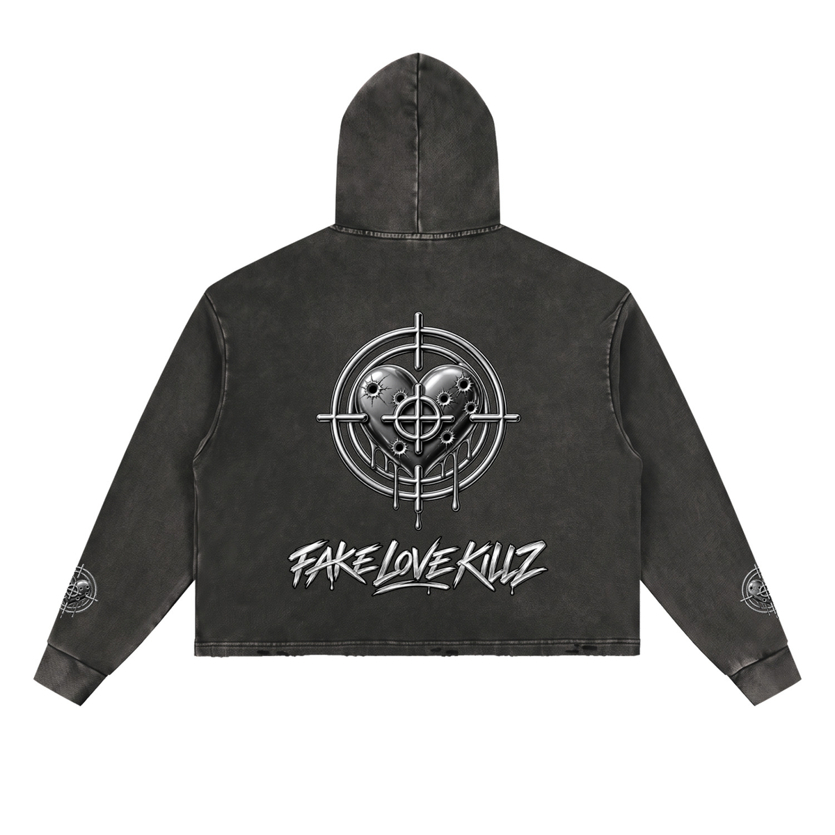 Vintage Washed Frayed-Hem Hoodie