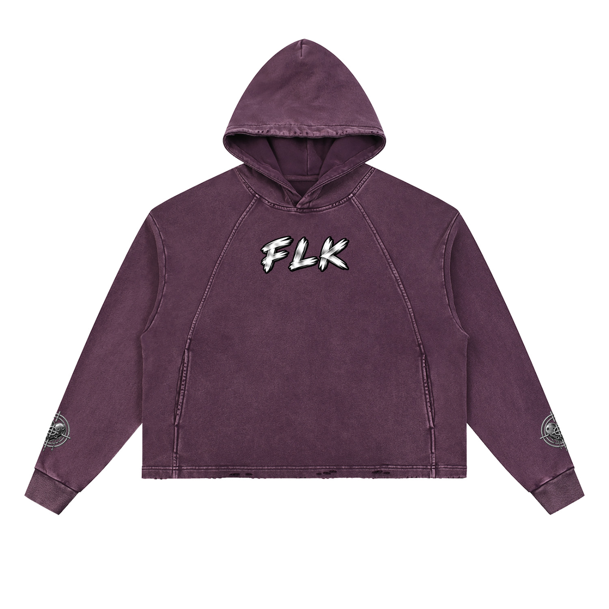 Vintage Washed Frayed-Hem Hoodie
