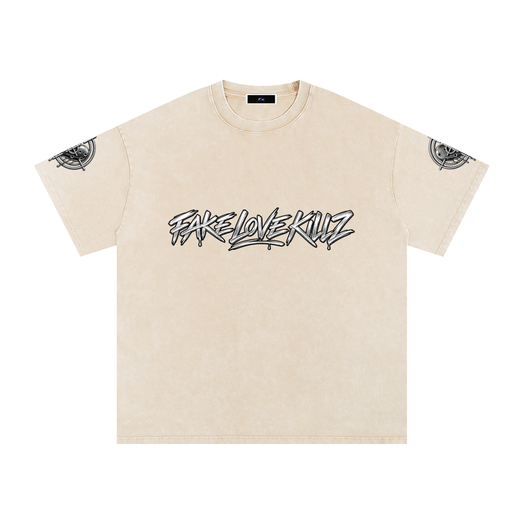 Snow Washed Oversized Cotton T-Shirt