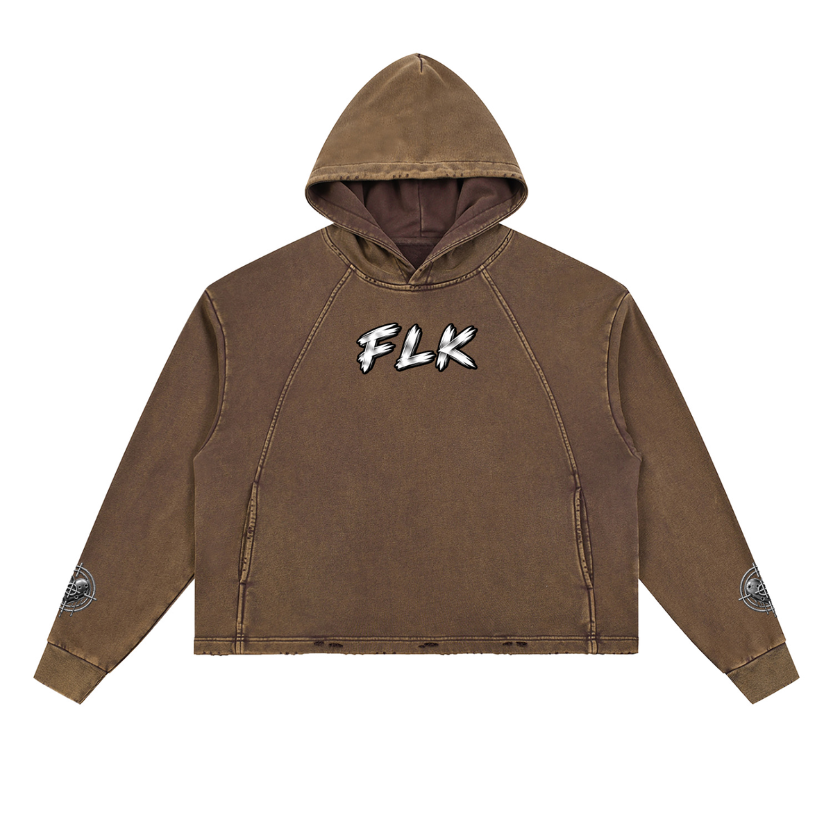 Vintage Washed Frayed-Hem Hoodie
