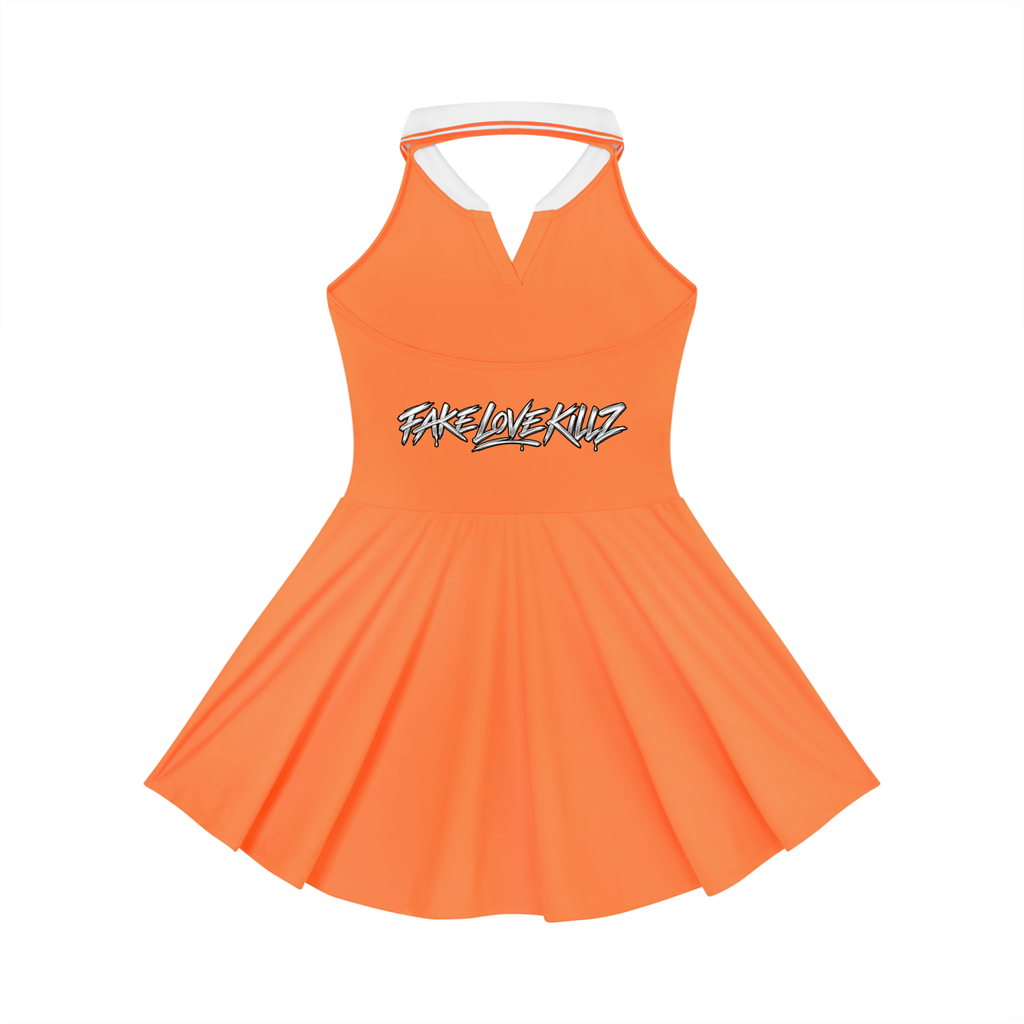 Women's Collared Halter A-Line Tennis Dress