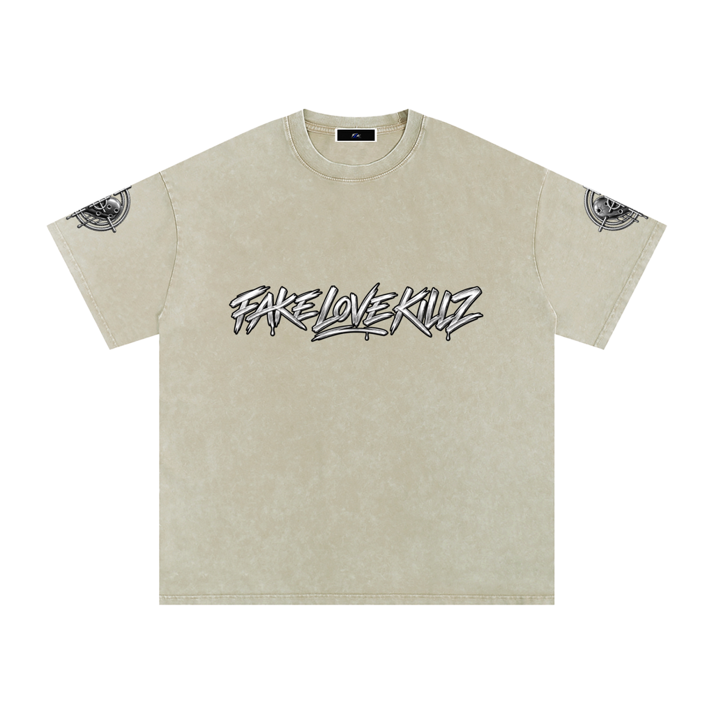 Snow Washed Oversized Cotton T-Shirt