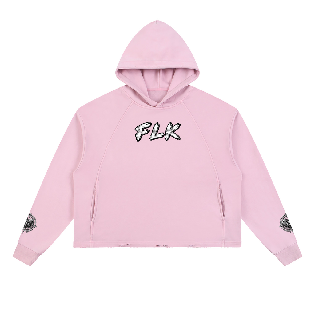 Vintage Washed Frayed-Hem Hoodie