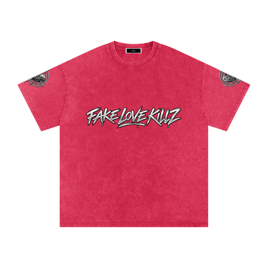 Snow Washed Oversized Cotton T-Shirt