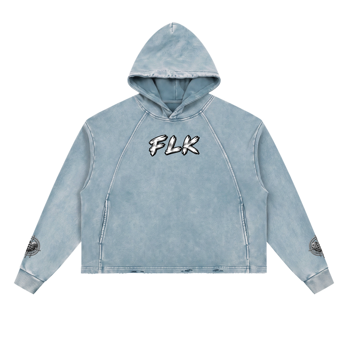 Vintage Washed Frayed-Hem Hoodie