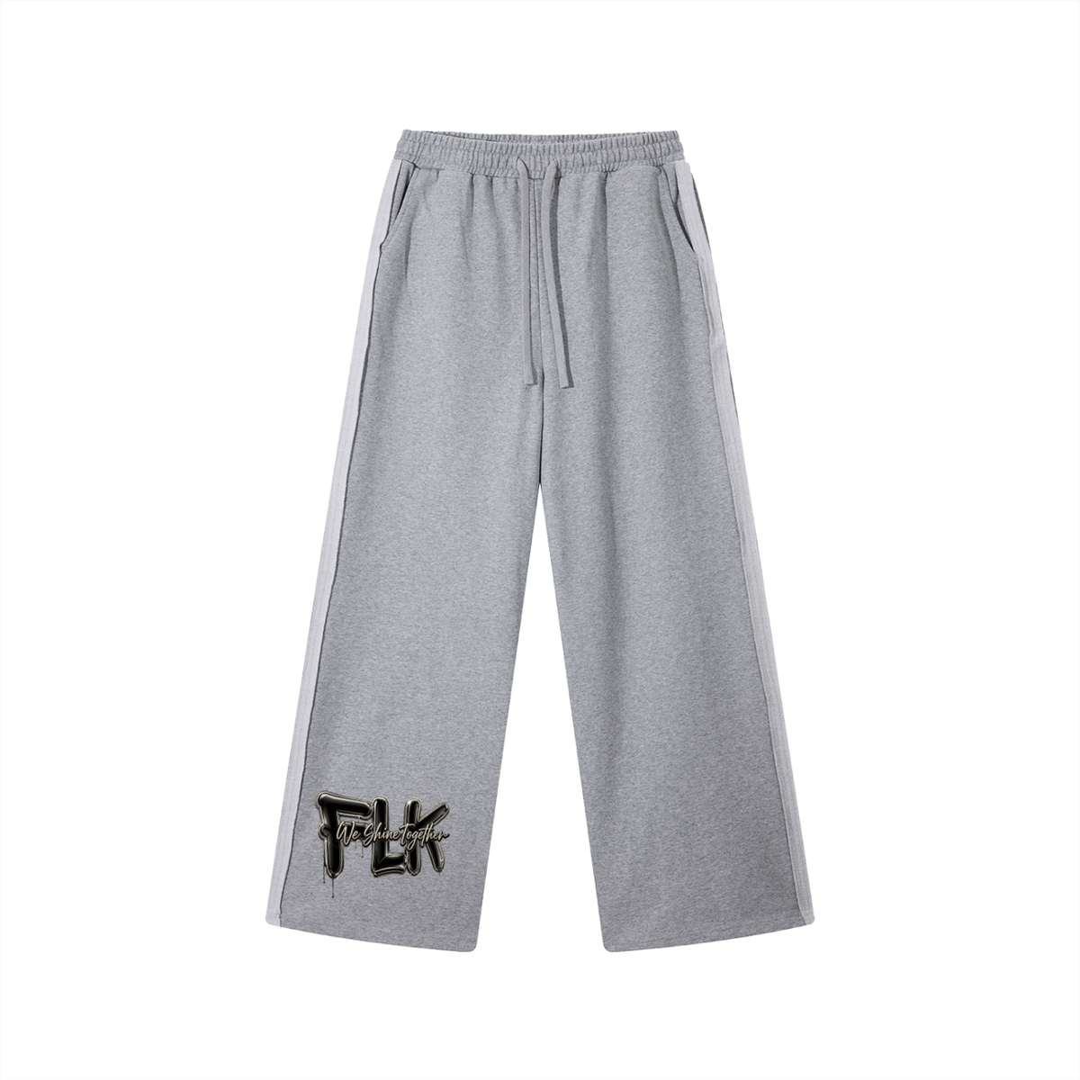 Shine Together Tape Straight-Leg Sweatpants