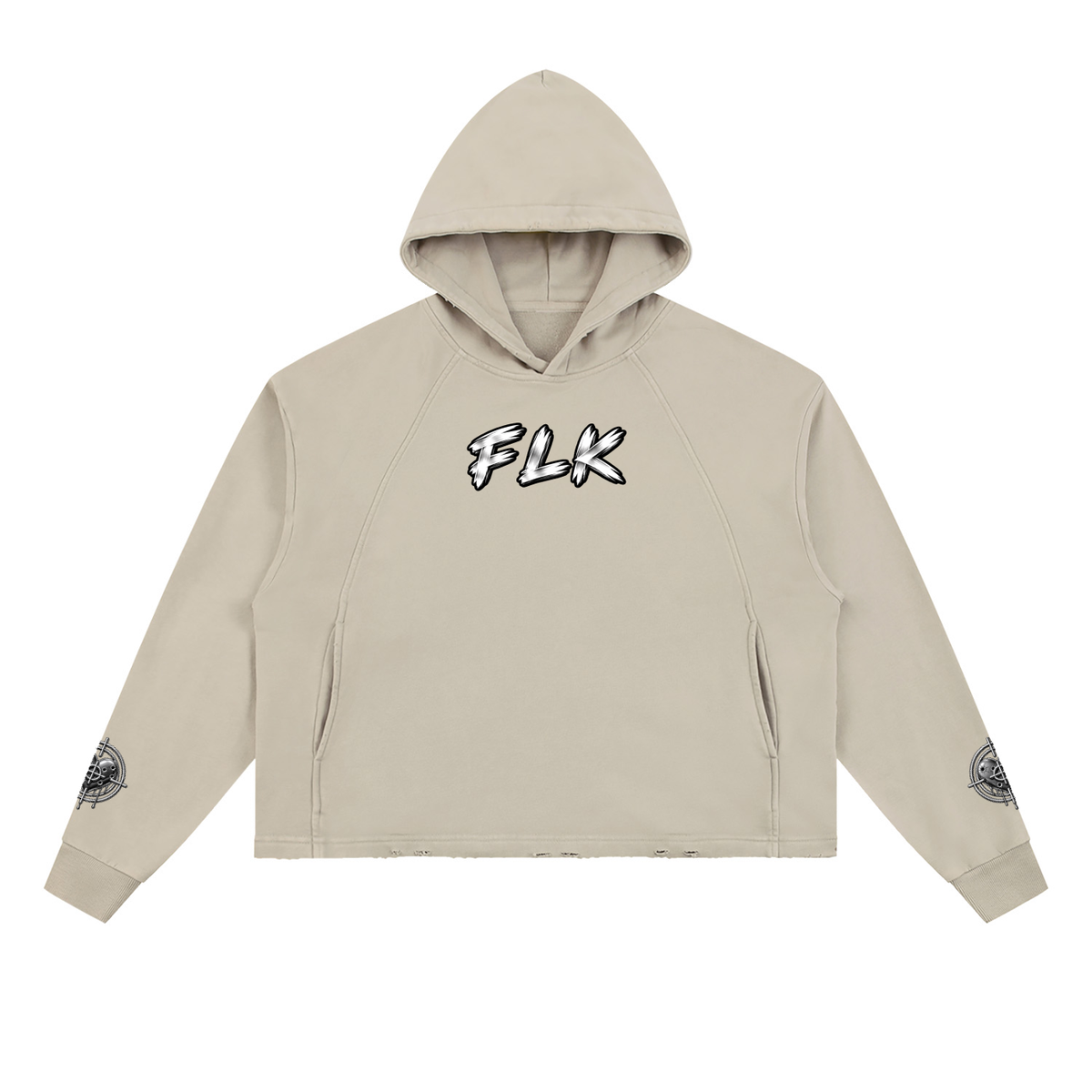 Vintage Washed Frayed-Hem Hoodie