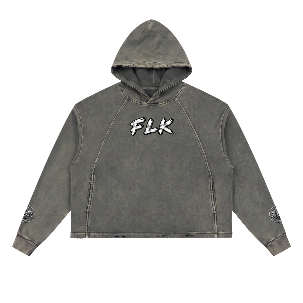 Vintage Washed Frayed-Hem Hoodie