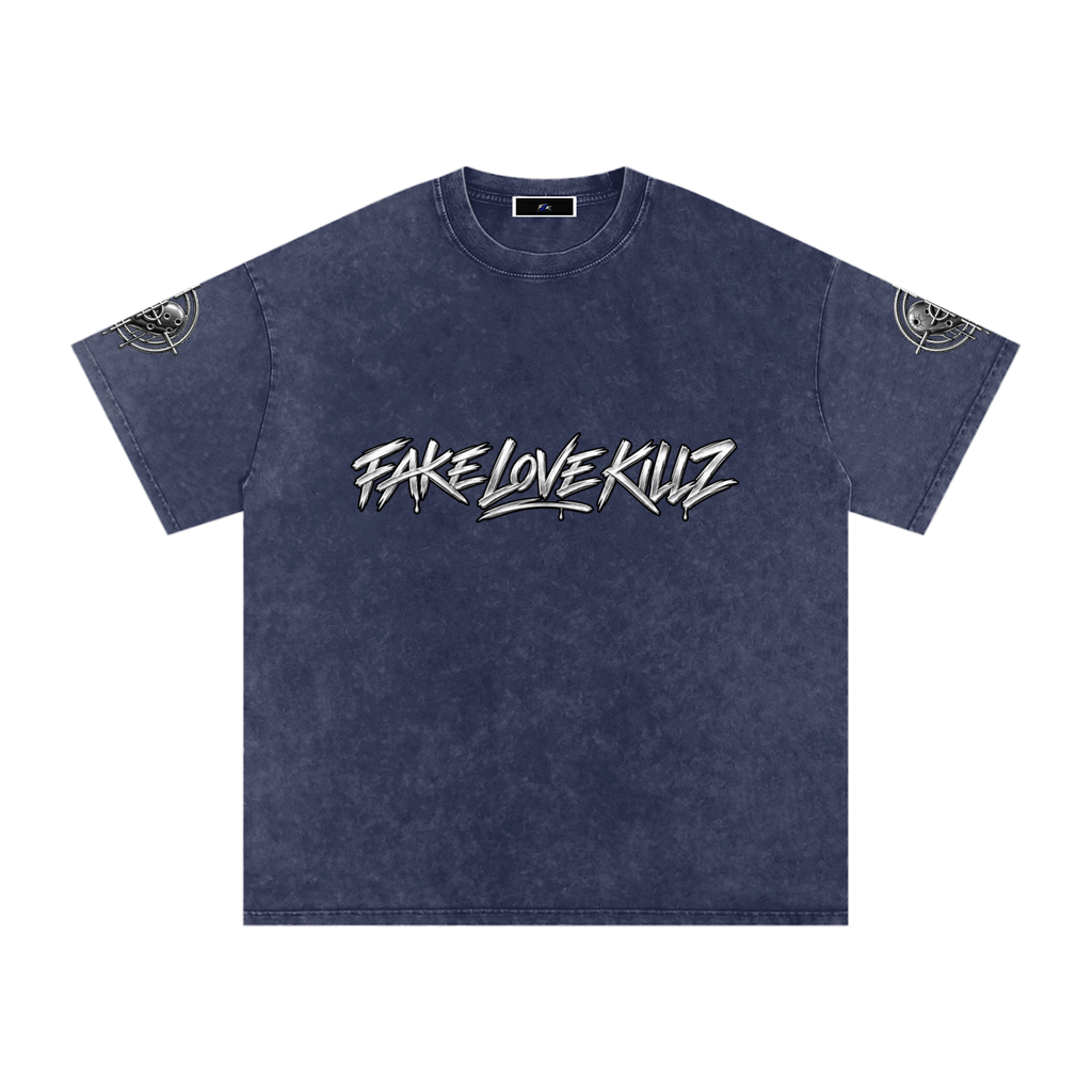 Snow Washed Oversized Cotton T-Shirt