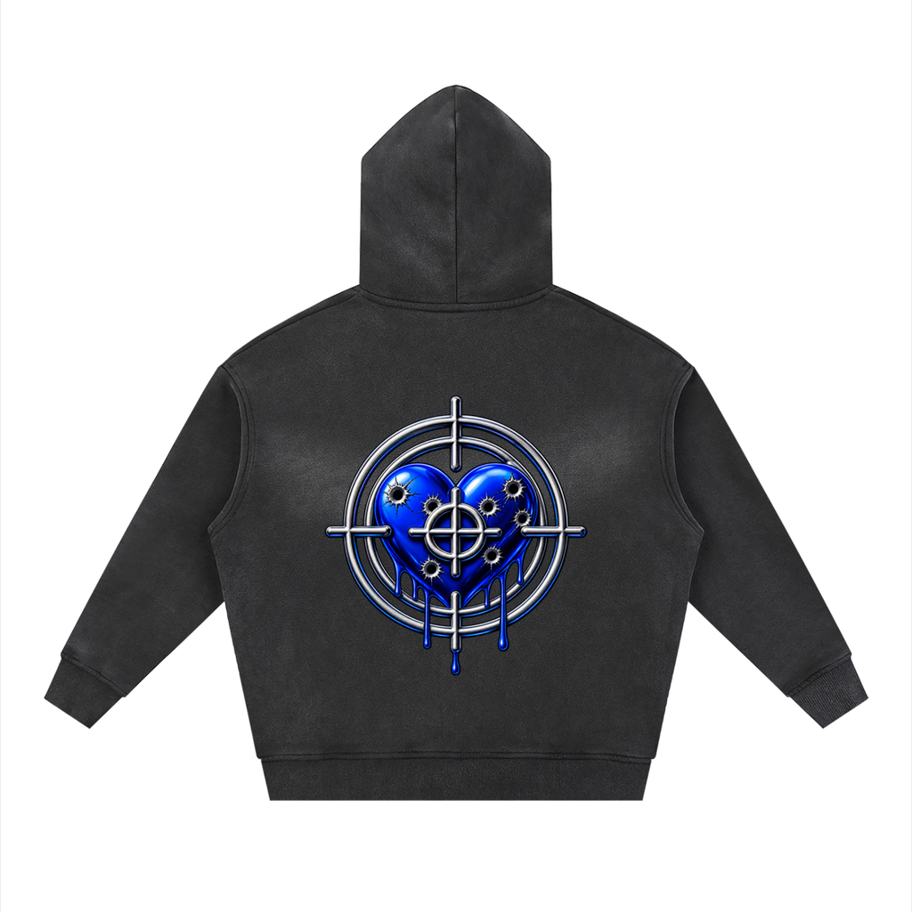 Sunfade Two-way Zipper Boxy Fleece Hoodie