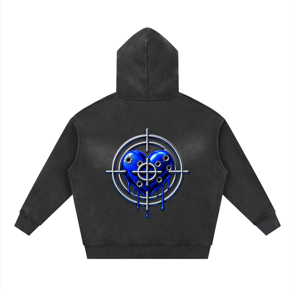 Sunfade Two-way Zipper Boxy Fleece Hoodie