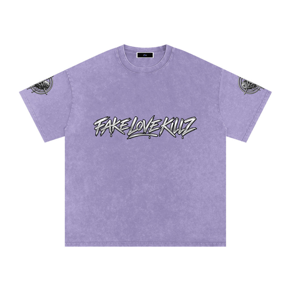 Snow Washed Oversized Cotton T-Shirt