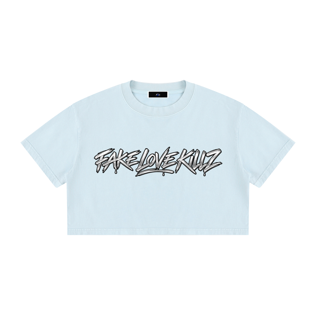 Women's Mineral Wash Cotton Crop T-Shirt