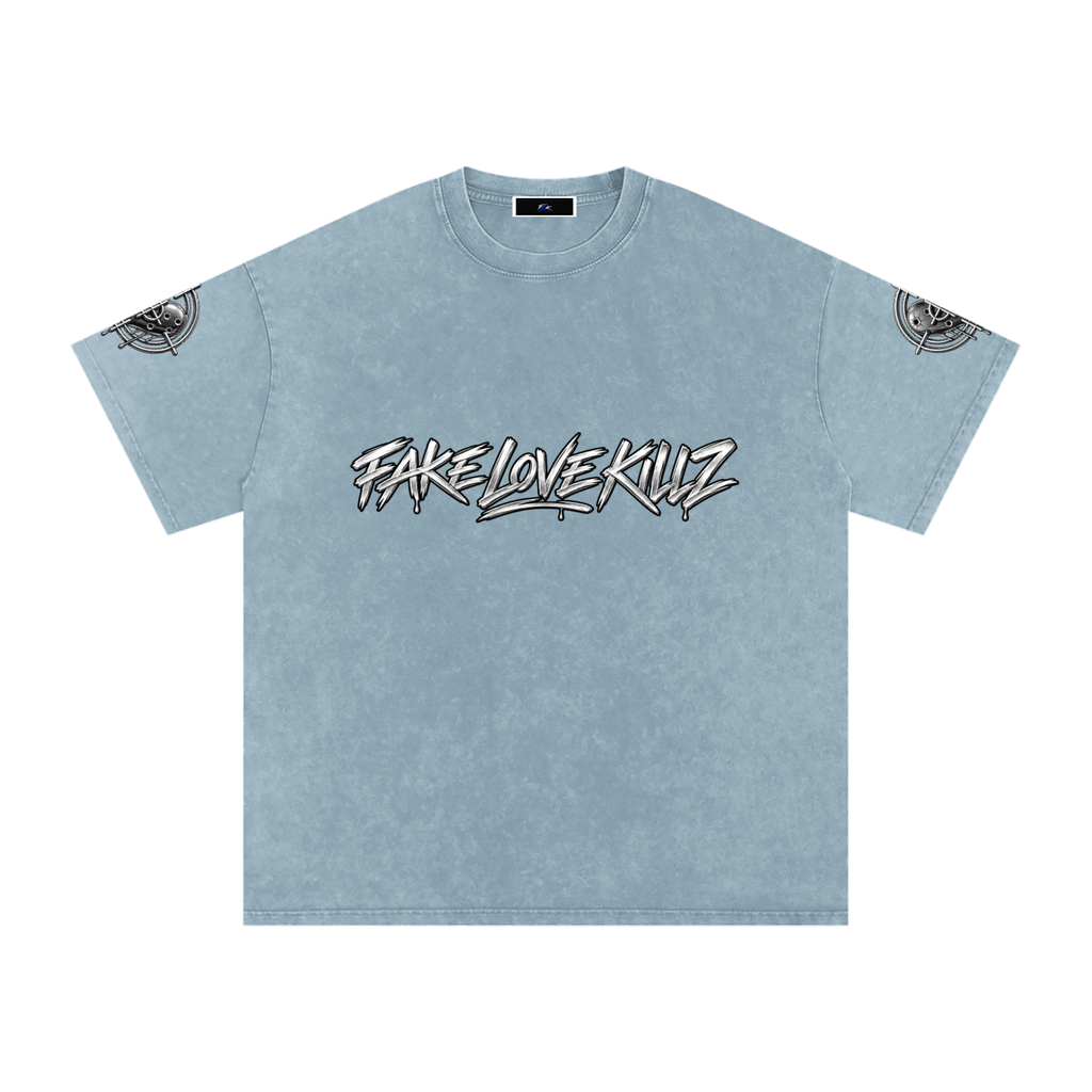 Snow Washed Oversized Cotton T-Shirt