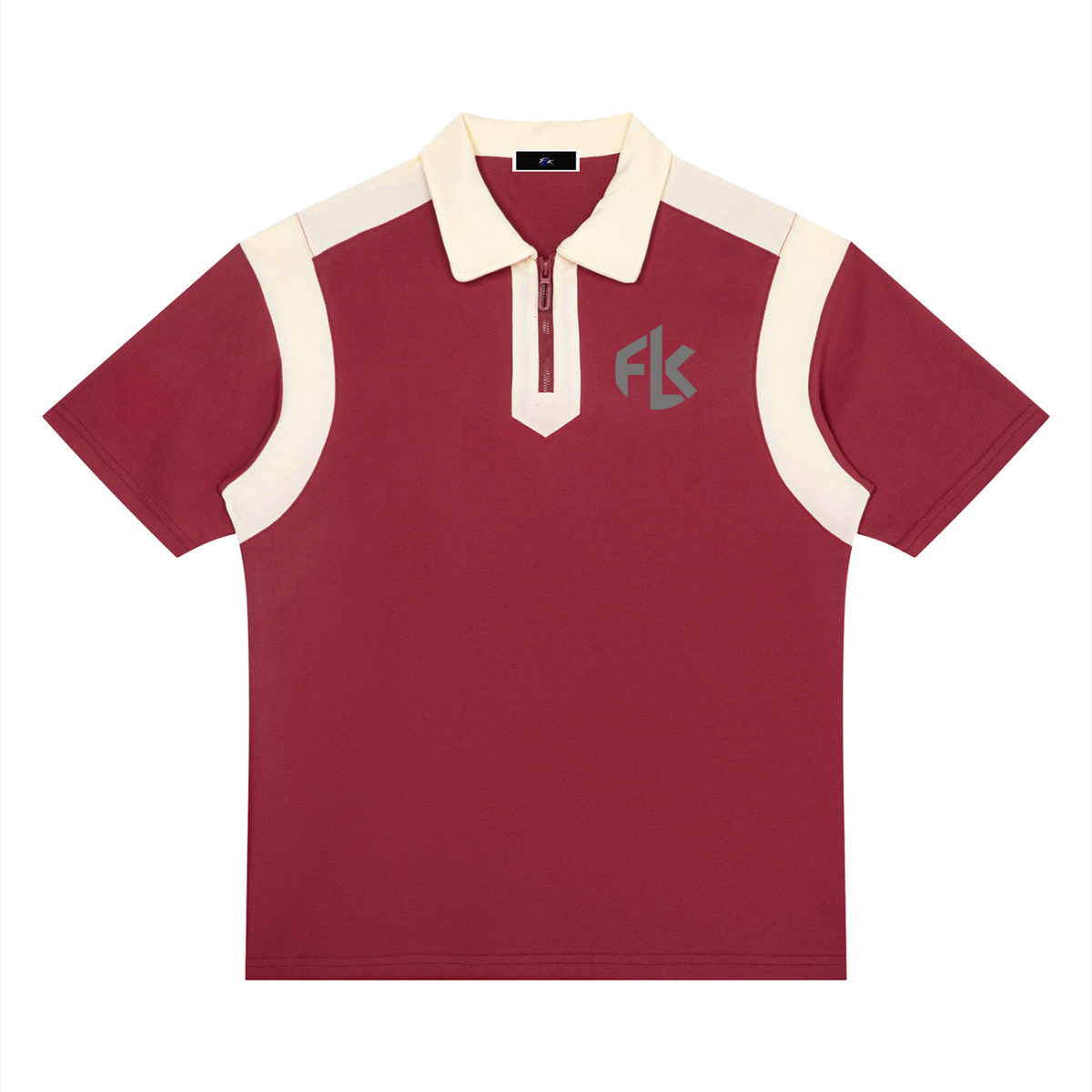 Unisex Color Block Quarter Zip Polo Shirt
